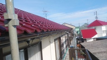 築三十年のお宅の雨樋の交換工事完工の様子