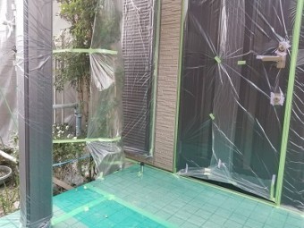 玄関 養生 マスキング