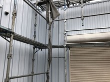 足場の台風養生の様子