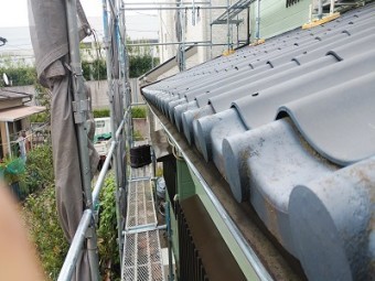 定期点検での雨樋の様子