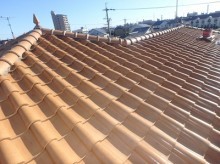 工事前の洋屋根の地瓦の様子