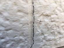外壁現地調査のひび割れの様子