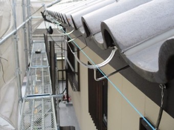 交換工事中の雨樋