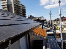 一宮市 自然災害 雨樋 ゆがみ 施工中
