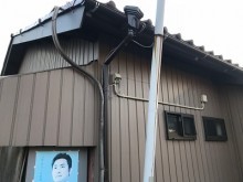 積雪に被災された雨樋の交換工事完工の様子