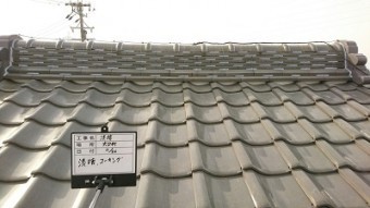 施工後の棟の漆喰