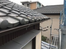 台風被害により、軒樋が飛散したお宅の完工の様子