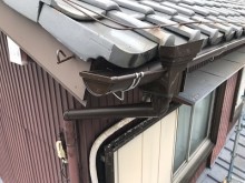 台風被害により、軒樋が飛散したお宅の完工の様子
