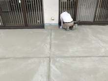 モルタル 薄く伸ばし中