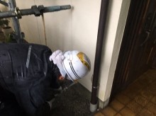 高圧洗浄作業中