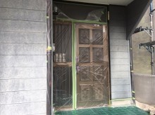 養生 玄関 外壁塗装