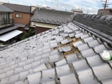 台風,被害のあったお宅の現地調査の様子