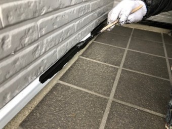 外壁塗装工事の様子