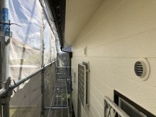 外壁の塗装工事は完了の様子