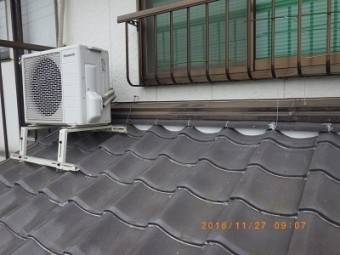 既存の漆喰を剥がして入れ直した様子
