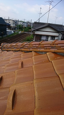 漆喰工事前の屋根