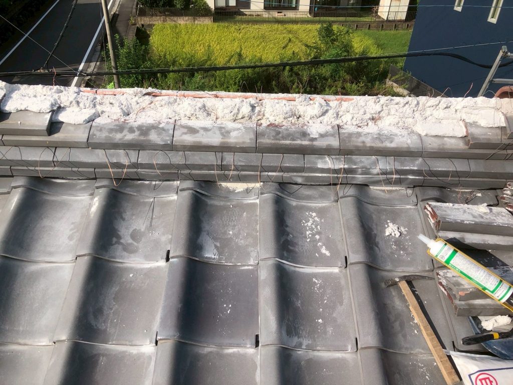 棟まわりの施工中