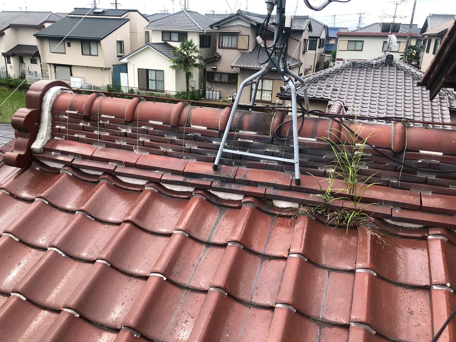 棟瓦取り直し工事　施工前