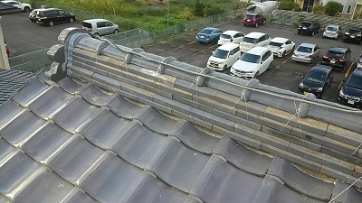 台風被害にあったお宅の屋根修繕工事完工の様子